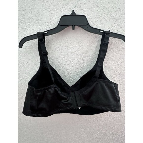 Women's 24/7 Comfort Black Bra Floral Print Size 40C Wireless Full Coverage NWOT - Picture 3 of 9
